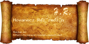 Hovanecz Rézmán névjegykártya